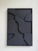 Textured Plaster Wall Art - Modern Geometric Sculpture - Black Abstract Relief - Housewarming Gift | Wall Sculpture in Wall Hangings by Vaiva Art Atelier