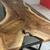 Smoke Epoxy Custom Resin Table | Dining Table in Tables by Ironscustomwood. Item composed of walnut