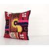 Large Vintage Colorful Suzani Embroidery Throw Pillow, Patch | Cushion in Pillows by Vintage Pillows Store