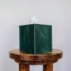 Emerald Green Leather Single Tissue Box Cover | Toiletry in Storage by Vantage Design