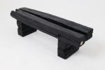 Garden Bench, Rustic Blackened Wood, Raw Organic Form Indoor, Outdoor | Benches & Ottomans by Logniture
