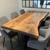 Custom Solid Wood Table, Kitchen Dining Table, Dining Room | Tables by Ironscustomwood. Item made of walnut & metal