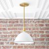 10 Inch White Shade Pendant Light - Model No. 8906 | Pendants by Peared Creation. Item composed of brass