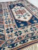 Vintage Turkish Navy, Blush, Apricot, Soft Salmon, Beige | Area Rug in Rugs by The Loom House. Item made of fabric & fiber