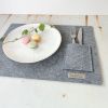Felt placemat, coaster and cutlery holder set "bon appetit" | Tableware by DecoMundo Home. Item composed of aluminum in minimalism or industrial style