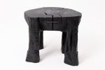Sculptural Side Table, Rustic, Burnt Black Wood, Carved, Handmade | Tables by Logniture
