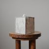 Ash & Ember Speckled Hair-On-Hide Leather Single Tissue Box Cover | Toiletry in Storage by Vantage Design