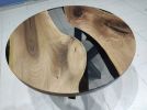 Walnut Epoxy Round Dining Table - Epoxy Resin Table Top | Tables by LuxuryEpoxyFurniture. Item composed of wood and synthetic