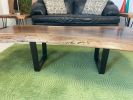 Live Edge Black Walnut Coffee Table with Steel Tube Legs | Tables by Carlberg Design. Item made of walnut & steel compatible with minimalism and country & farmhouse style
