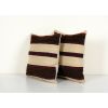 Set of Two Floor Natural Kilim Pillow | Cushion in Pillows by Vintage Pillows Store. Item composed of cotton