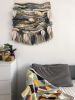 Wall hanging tapestry with leaves green gray shades | Wall Hangings by Awesome Knots. Item composed of cotton