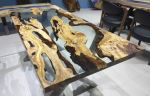 Handmade epoxy table, Transparent Furniture Vivid Edge | Dining Table in Tables by LuxuryEpoxyFurniture. Item made of wood with synthetic