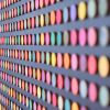 1600 Painted Dot Collage on Black | Paintings by Amelia Coward