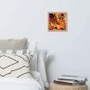 Framed Print - Laheeb (flame) - Fluid Red Black Fire | Work by Eman's Gallery