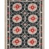 Vintage Black and Pink Suzani from Samarkand Uzbekistan | Tapestry in Wall Hangings by Vintage Pillows Store. Item composed of cotton