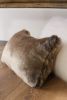 Brown Faux Fur with Grey Undertone Lumbar Pillow 12x22 | Pillows by Vantage Design