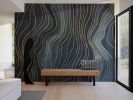 Blue Wavy Lines — Abstract Luxury Wallpaper Mural | Wall Treatments by ELLE WALLS