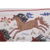 Suzani Tapestry With Horse Design, Animal Pictorial Silk on | Tablecloth in Linens & Bedding by Vintage Pillows Store