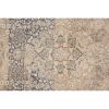 Vintage Handmade Medallion Floral Area Rug Oushak Beige | Rugs by Vintage Pillows Store. Item composed of cotton and fiber
