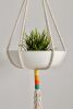 Modern Color Block Macrame Plant Hanger – 37” Handmade Boho Hanging Planter | Plants & Landscape by Freefille