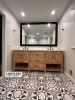 Model #1076 - Custom Double Sink Vanity | Countertop in Furniture by Limitless Woodworking. Item composed of maple wood in mid century modern or contemporary style