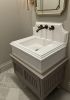 Modern-Minimalist Carrara Marble Sink with Backsplash: Timeless Elegance and Radiance for Your Bathroom | Water Fixtures by AYMARBLEDESIGN LLC