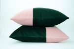 green and pink pillow // color block pillow // pink | Pillows by velvet + linen