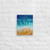 Canvas Print - Good Tidings - Fluid Blue Gold Ocean | Work by Eman's Gallery