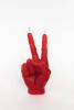 Red Hand candle - Peace symbol shape | Ornament in Decorative Objects by Agora Home. Item composed of synthetic compatible with minimalism and contemporary style