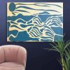 Canvas Print - Blue Airwaves - Minimalist Abstract Ocean | Work by Eman's Gallery