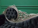 Victorian Style Chaise Lounge/ Aged Silver Leaf  /Hand Carve | Couches & Sofas by Art De Vie Furniture