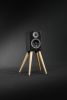 Audio speaker stand , iron and wood (2 units) | Storage Stand in Storage by Manuel Barrera Habitables. Item made of oak wood with metal