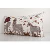Uzbek Extra Long Horse Suzani Bed Cushion Cover with Animal | Pillows by Vintage Pillows Store
