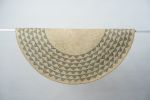 Black Triangle Mat | 4' Round | Natural Base | Rugs by NEEPA HUT. Item composed of fiber