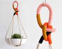 Color Block Sculptural Macrame Plant Hanger – 28” Limited Edition Hanging Planter | Plants & Landscape by Freefille