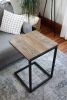 Square Black Stained Ash Square C Table (in stock) | Side Table in Tables by Hazel Oak Farms. Item composed of wood and metal