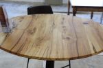 Round Spalted Maple Bar Pub Table with Black Steel Legs | Cocktail Table in Tables by Hazel Oak Farms. Item made of wood with steel