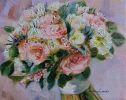 Custom Wedding Bouquet oil painting original on canvas | Oil And Acrylic Painting in Paintings by Natart. Item composed of canvas & synthetic