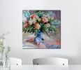 Original flowers painting Anniversary gift for her, Bridal | Oil And Acrylic Painting in Paintings by Natart. Item composed of canvas & synthetic