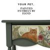 Custom Pet Portrait Console Table, Hand-Painted Narrow Entryway Table with Drawer | Tables by Birds and Gardens Inc. Item composed of maple wood in boho or contemporary style