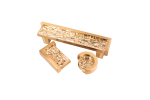 Astratto Ripple 4" CC Pull With Brushed Brass Finish | Hardware by Windborne Studios. Item made of brass & glass