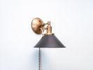 Plug in Reading Sconce, Adjustable Wall Light, Matte Black | Sconces by Retro Steam Works. Item made of fabric & brass compatible with mid century modern and industrial style