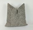 Black block print pillow, black block print cushion | Pillows by velvet + linen