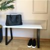 Black Farmhouse Entryway Bench, Reclaimed Wood Bench | Benches & Ottomans by Picwoodwork. Item composed of wood