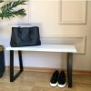 Black Farmhouse Entryway Bench, Reclaimed Wood Bench | Benches & Ottomans by Picwoodwork. Item composed of wood