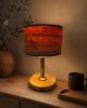 Handmade Oak Wood Table Lamp, Geometric Marquetry, Modern Bedside Light, Home Decor Gift | Lamps by Vesta Corte