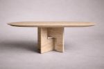 Pang Travertine Oval Dining Table | Tables by HamamDecor LLC