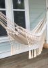 Boho Fringed Hammock - Ivory White | ISABELLA | Chairs by Limbo Imports Hammocks. Item made of cotton