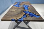 Custom Order Dark Walnut Ocean Epoxy Resin Table | Dining Table in Tables by LuxuryEpoxyFurniture. Item made of wood & synthetic