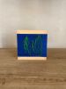 Mini Woven Tile - String Theory-  Green and Blue #2 | Wall Sculpture in Wall Hangings by Mpwovenn Fiber Art by Mindy Pantuso